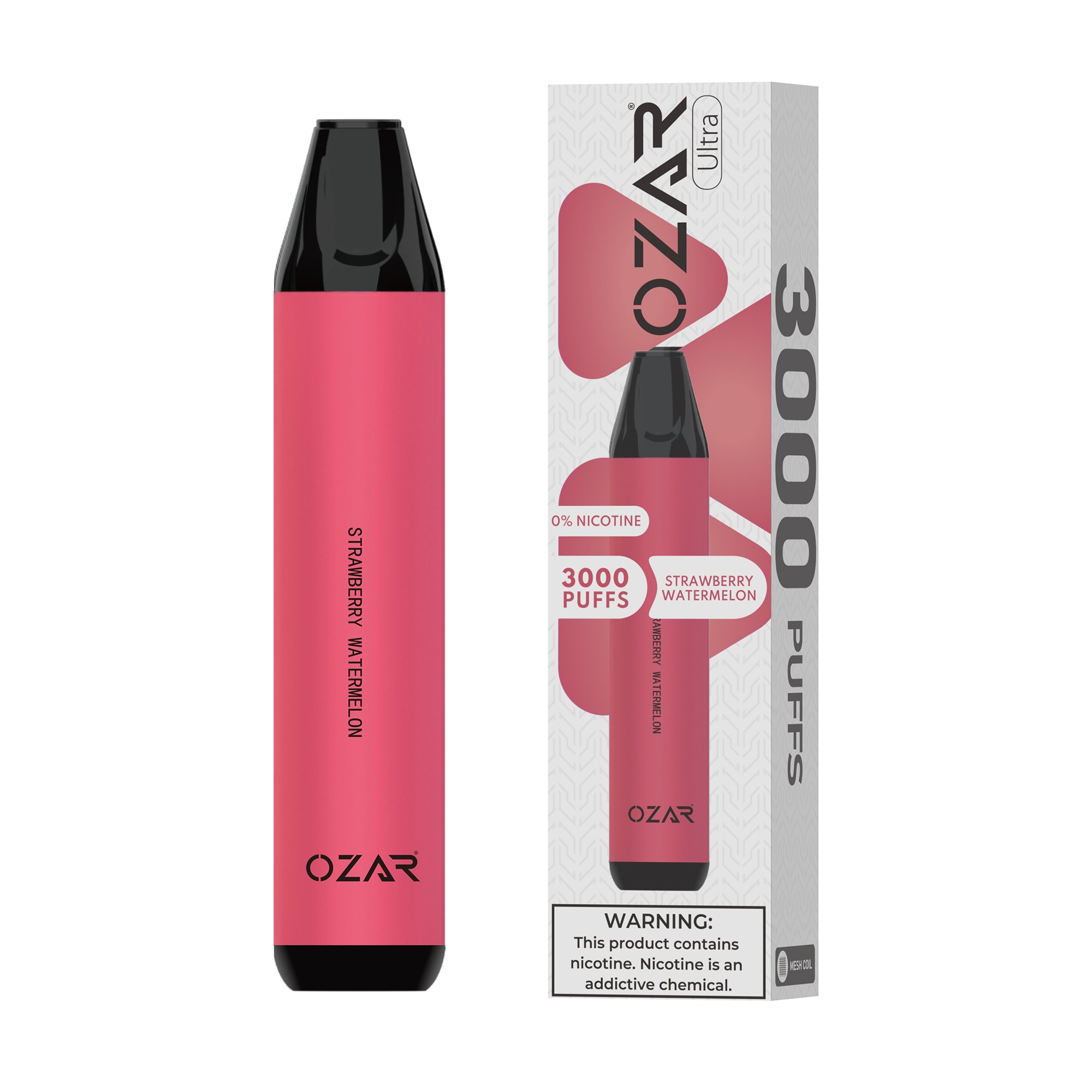 Ozar Ultra Zero Nicotine Disposable Vape Strawberry Watermelon 3000 Puffs